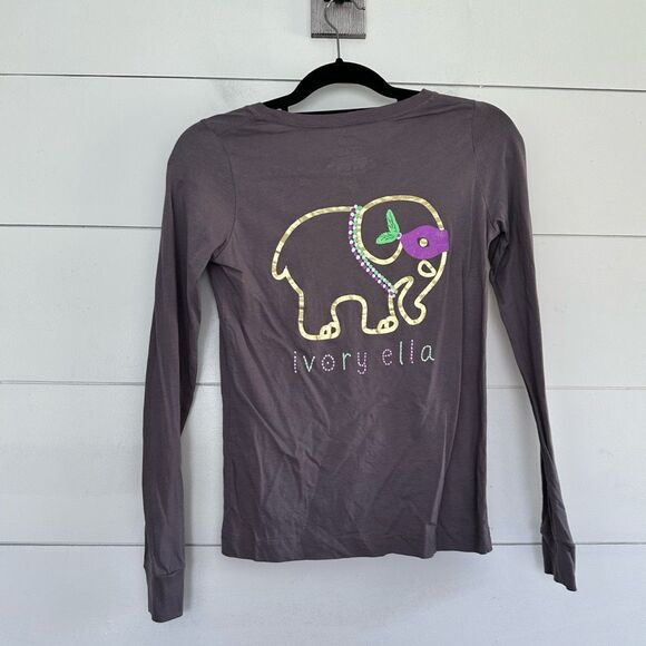 Ivory Ella Women’s Extra Small Logo Longsleeve Tee - Picture 3 of 4